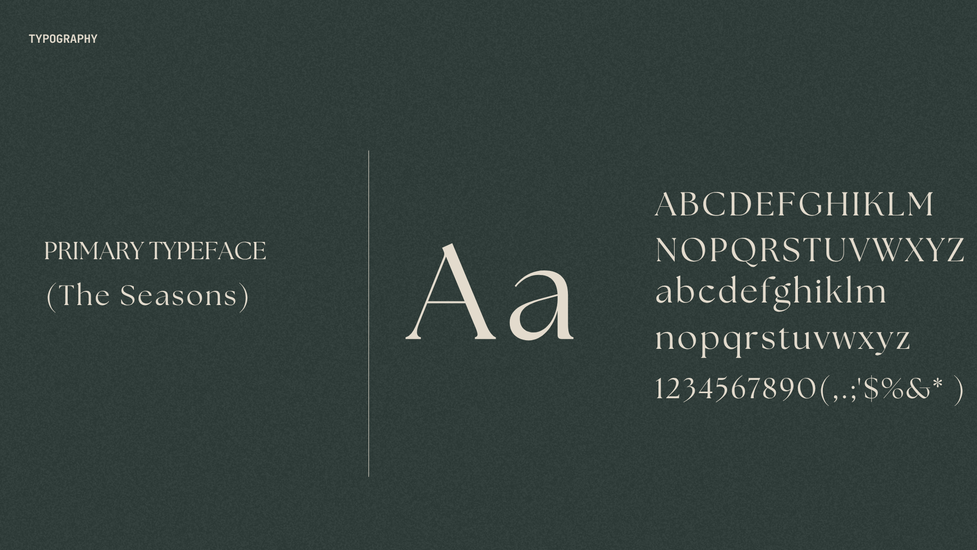 DANAË primary typeface, The Seasons