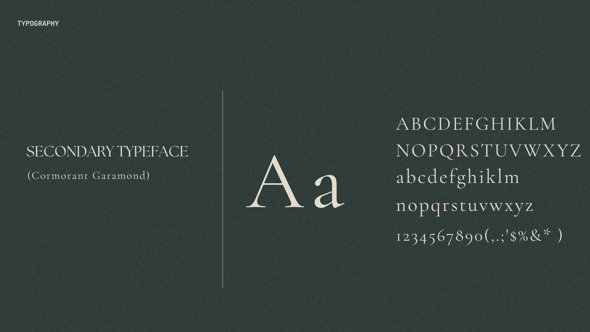 DANAË secondary typeface, Cormorant Garamond