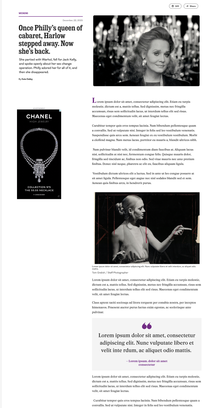 Format exploration — mobile single column