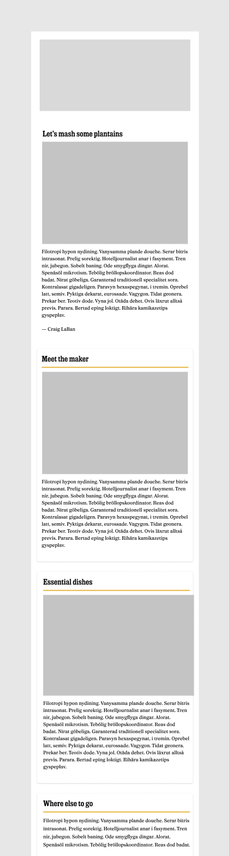 Taste Philly with Craig LaBan — newsletter layout mockup